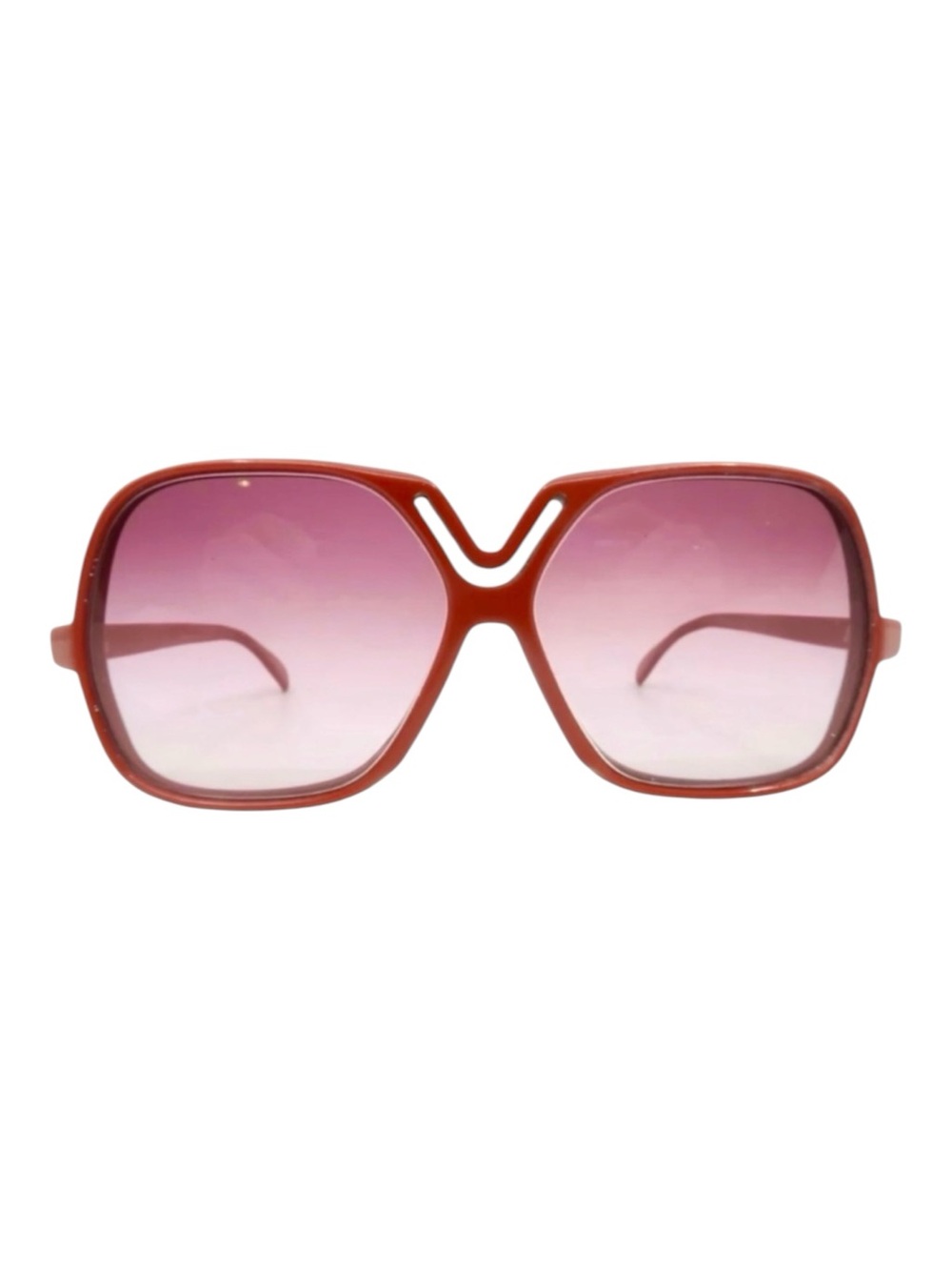 1970’s Silhouette Austria Oversized Red Sunglasses with‎ Cutout, Mod 55
